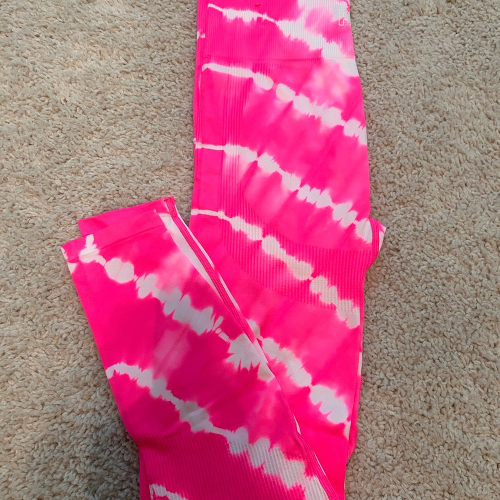 NWOT Vibrant Pink Tie-Dye Leggings: Victorias Secret